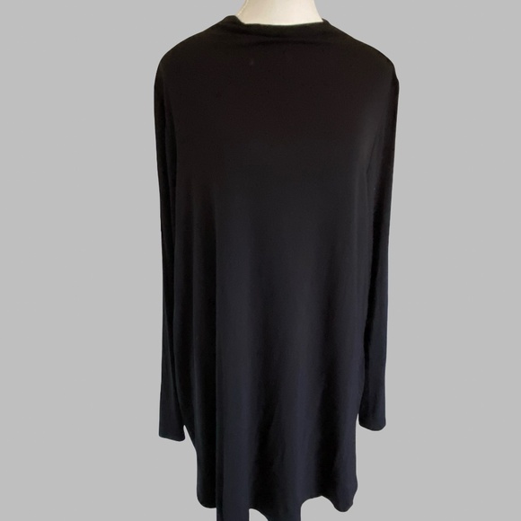 Michel Studio Black Soft Stretch Lounge Casual Long Sleeve Mock Neck Top-Sz-3X - Picture 1 of 13